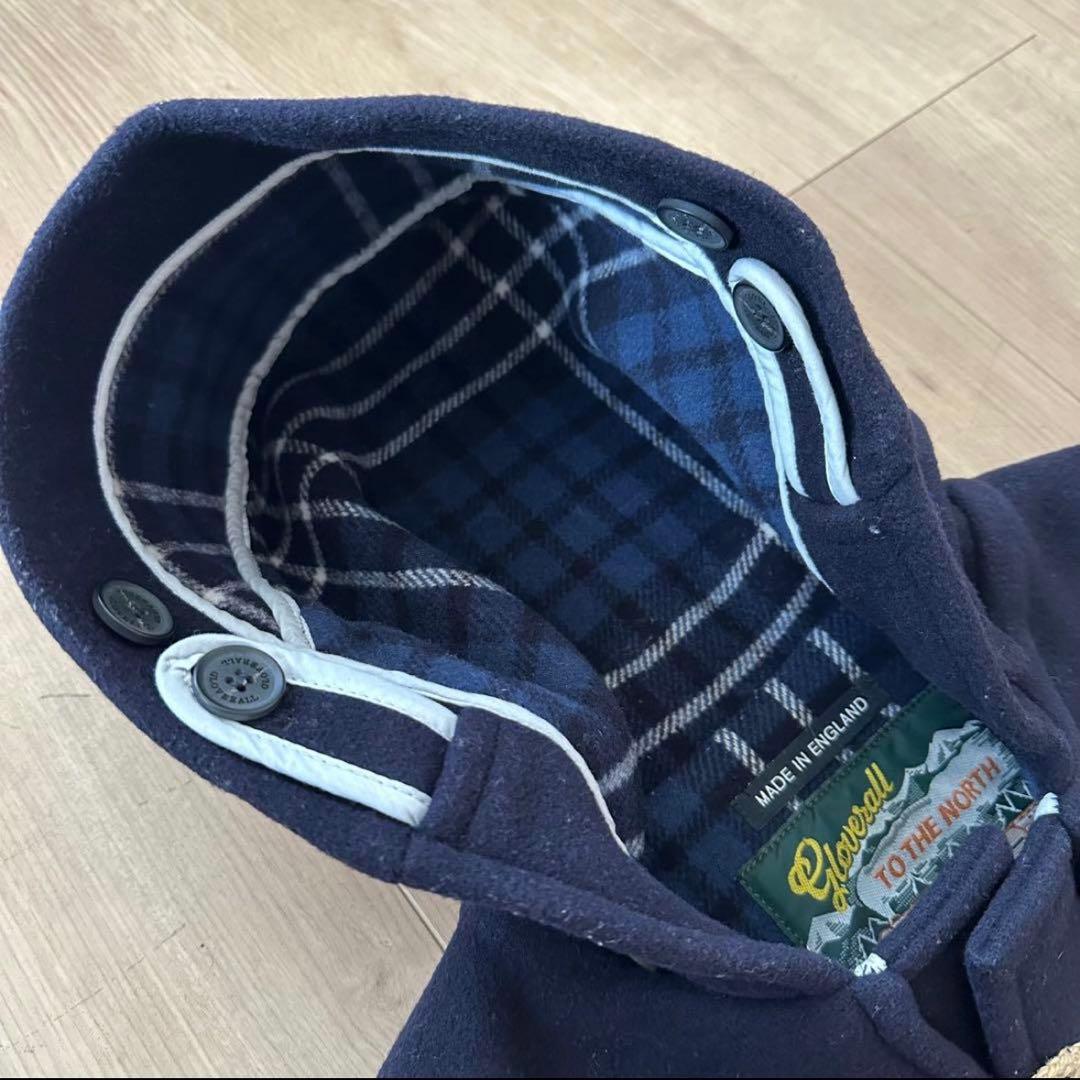 【美品】グローバーオール ダッフルコート ネイビー イングランド製　英国製　別注