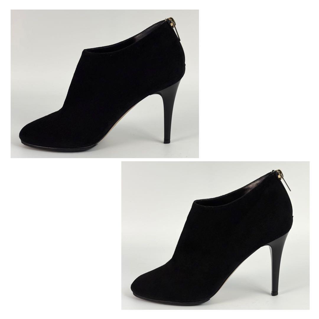 ジミーチュウ ブーティー ショートブーツ ハイヒール スエード ブラック ジップ