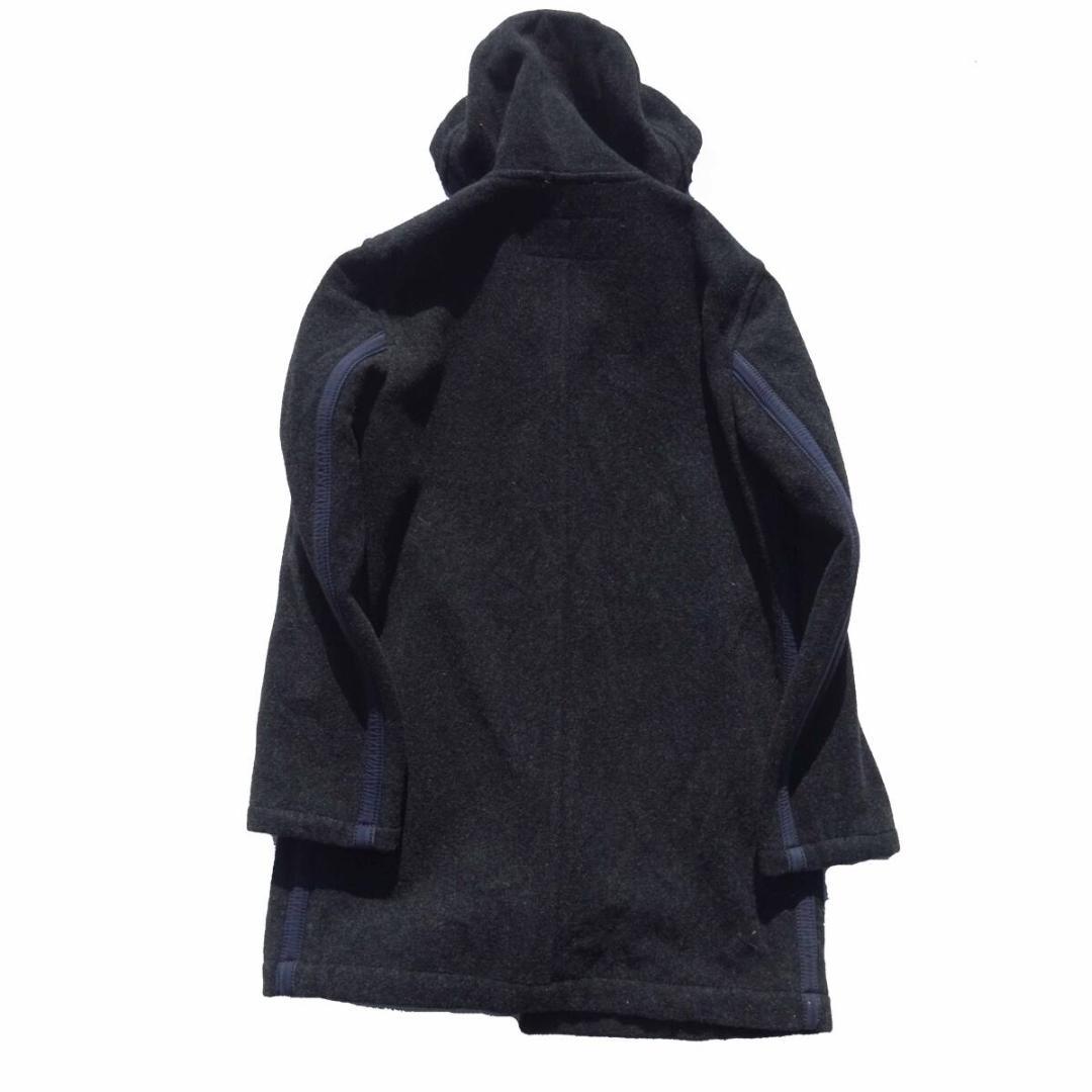 希少　コムデギャルソンオム　プリント切り替えパイピングロゴ ダッフルコート S