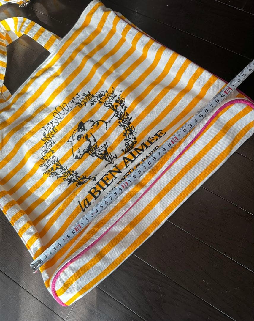 プ*）様 la BIEN AIMÉE ストライプショルダーバッグイエロー