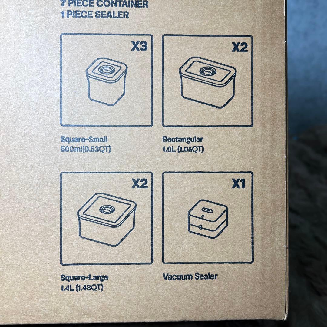 VAKUEN プレミアム真空保存容器&全自動食品シーラー機 ショート8点セット
