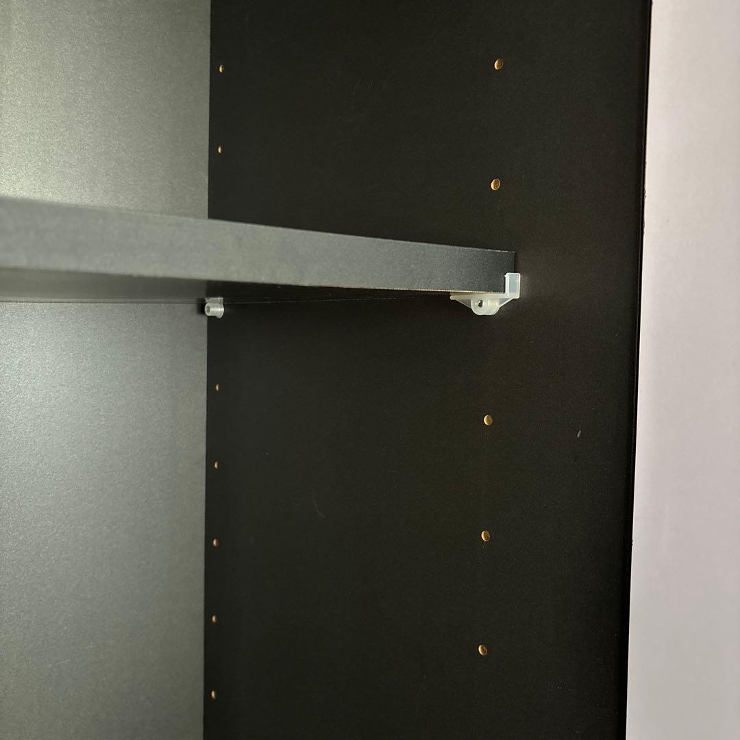 【組立不要！】キャビネット　本棚　収納　ガラスケース　ブラック