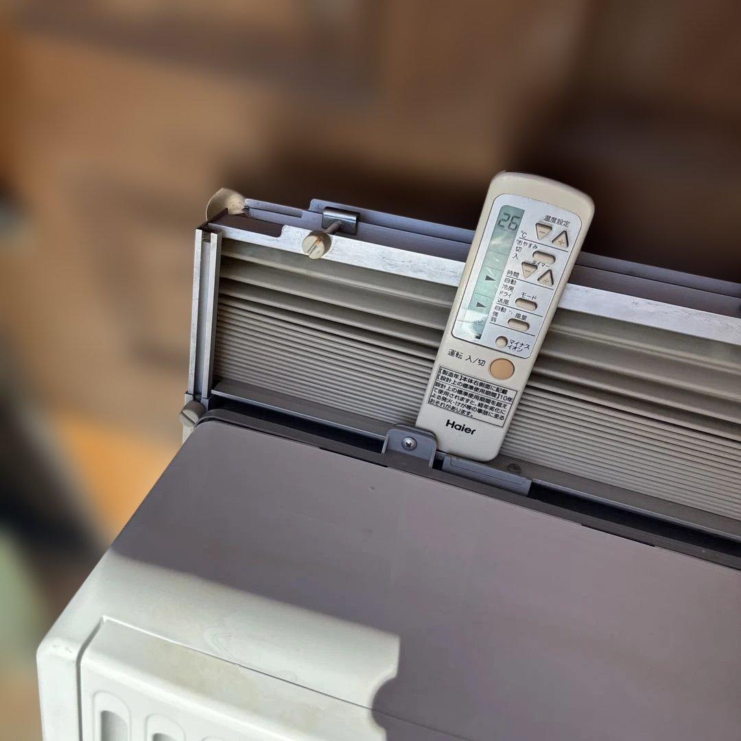 Haier 窓用エアコン　JA-16U 2020年　窓枠付き　簡易洗いました