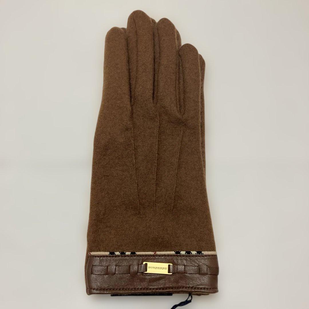 【タグ付き未使用】 BURBERRY LONDON 手袋　グラブ　カシミヤ混