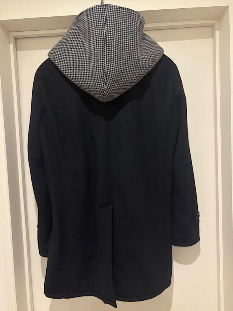 新品AKM24AW定価21万円アンゴラビーバー140sメルトンフーデッドコート黒