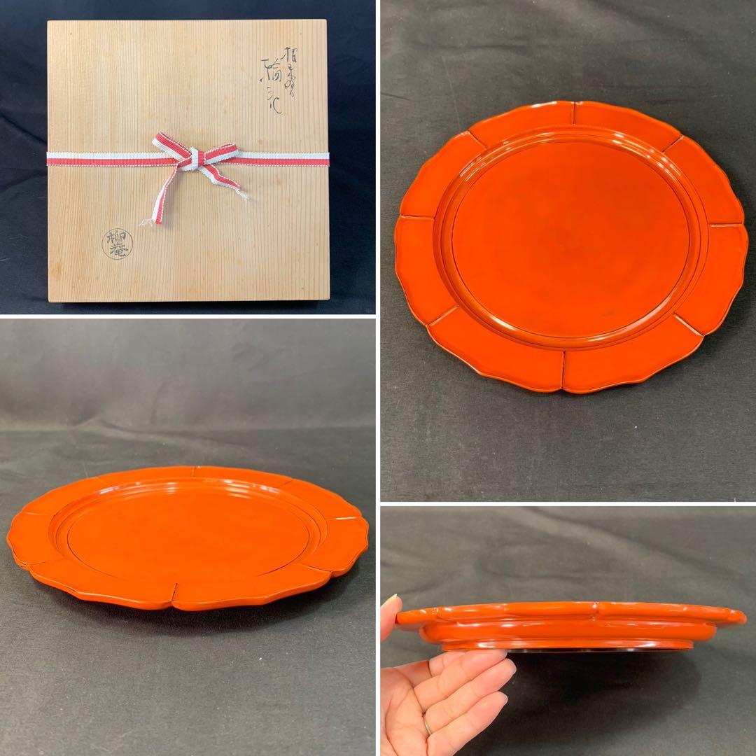 E185 送料無料　菓子器　菓子皿　漆器　茶道具　茶室　茶道　共箱