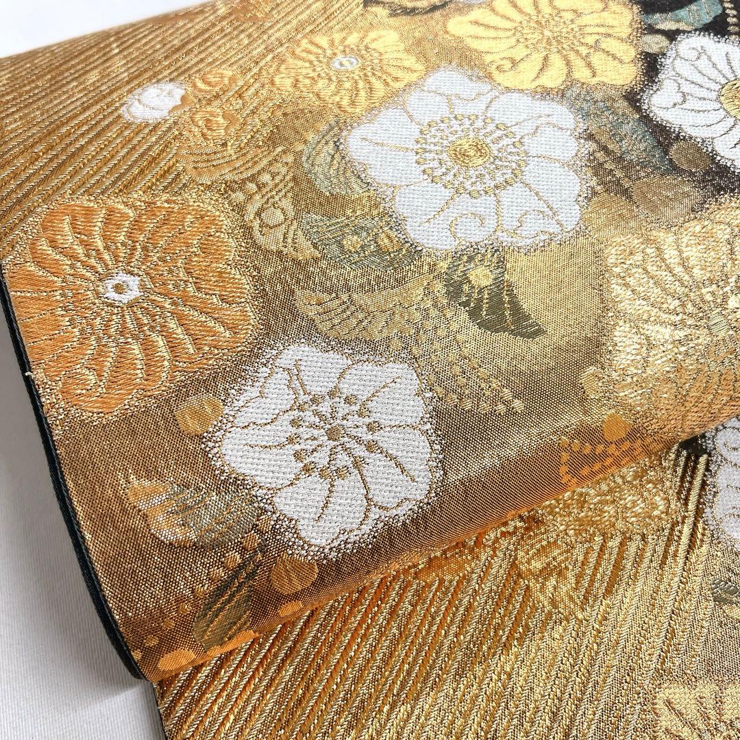 袋帯　振袖帯　辻ヶ花模様　金糸　着物　帯　011k