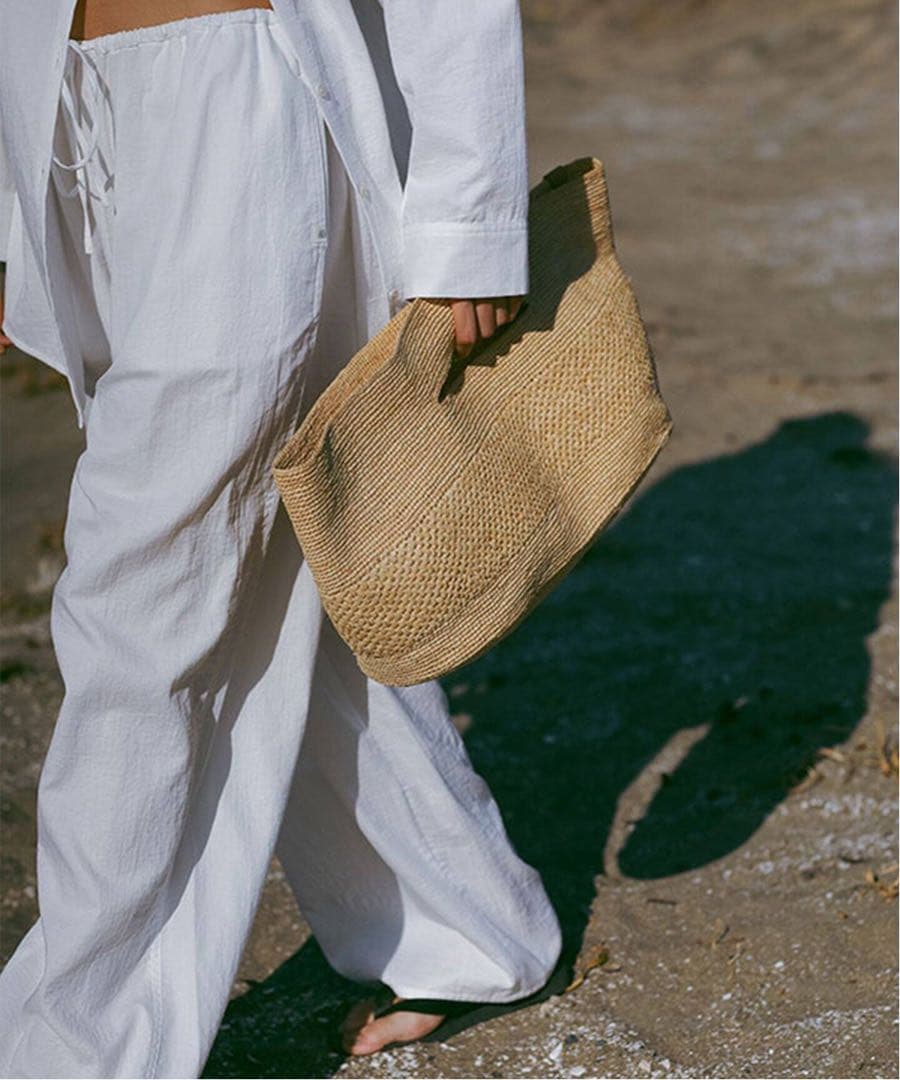 新品ETRE TOKYOエトレトウキョウ　ランドスケープラフィアバッグ　ベージュ