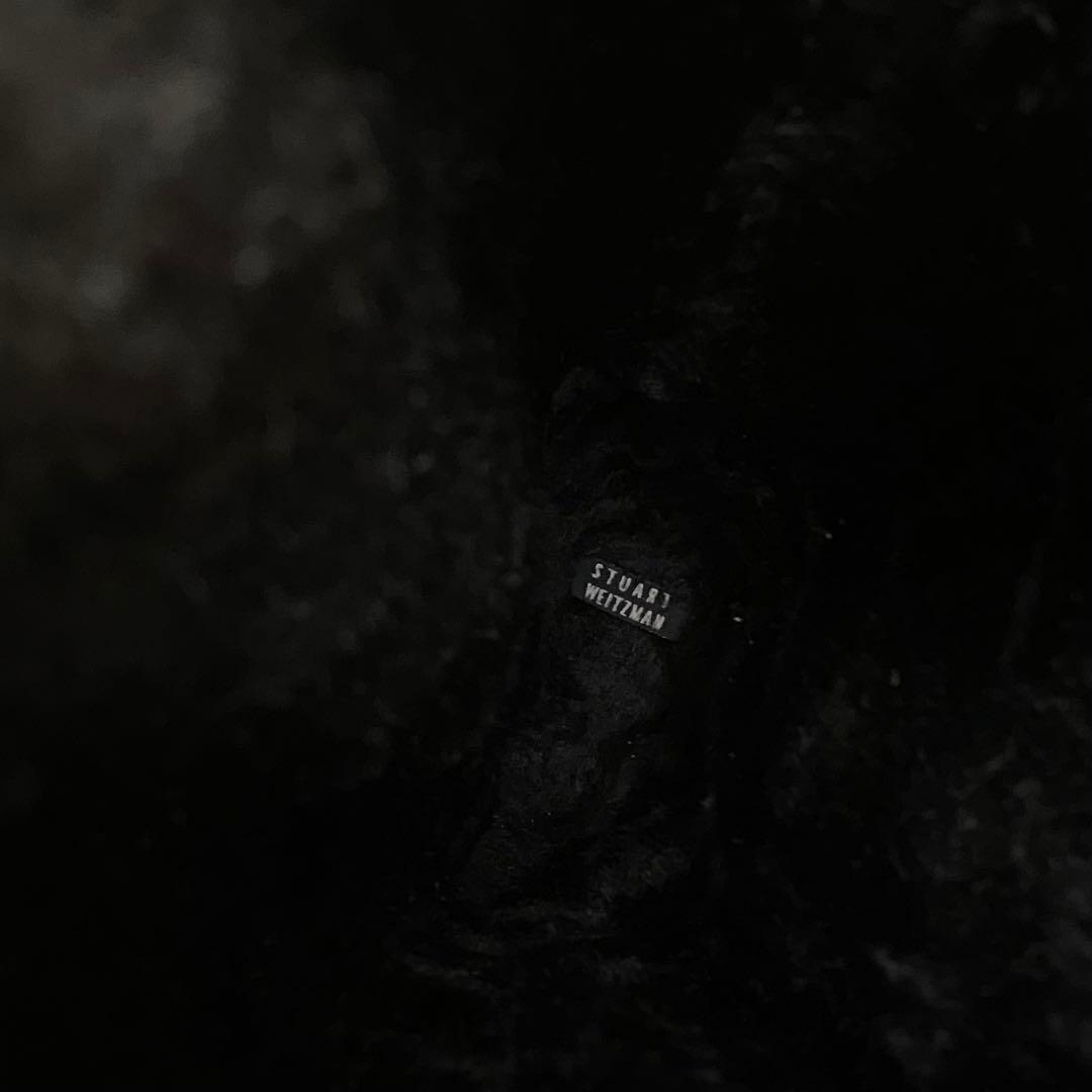 Stuart Weitzman ニーハイ ロングブーツ スエード ファー 黒