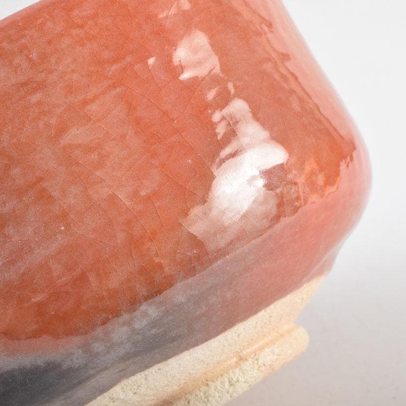 茶道具　京焼　桂窯　伊東桂楽造　赤茶碗　共布　前大徳　西垣大道極め箱　C9222