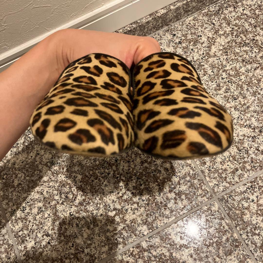 FABIO RUSCONI レオパートフラットシューズ　ハラコ　36