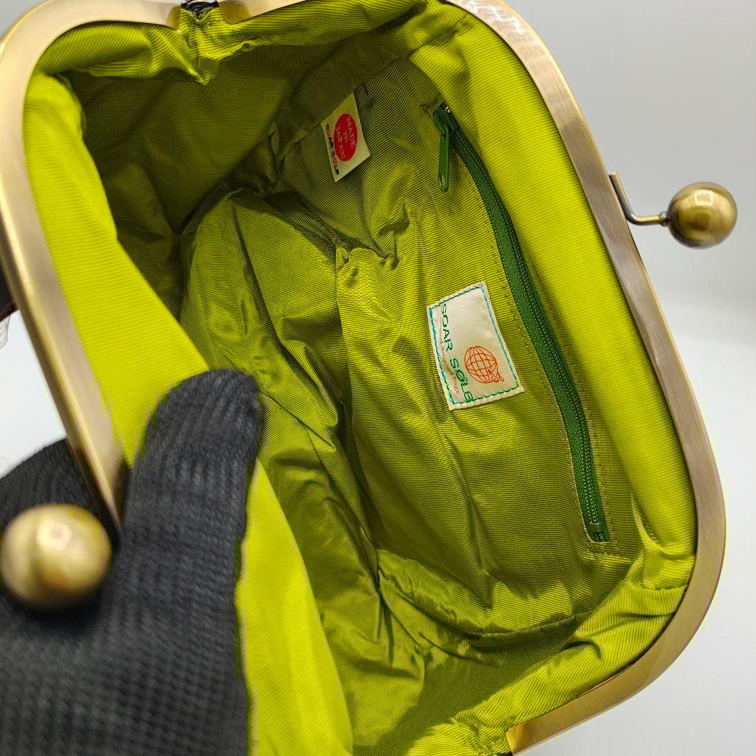 SOAR SOLe ソアソウル がま口バッグ ジャガード織レモン柄 おまけ付き