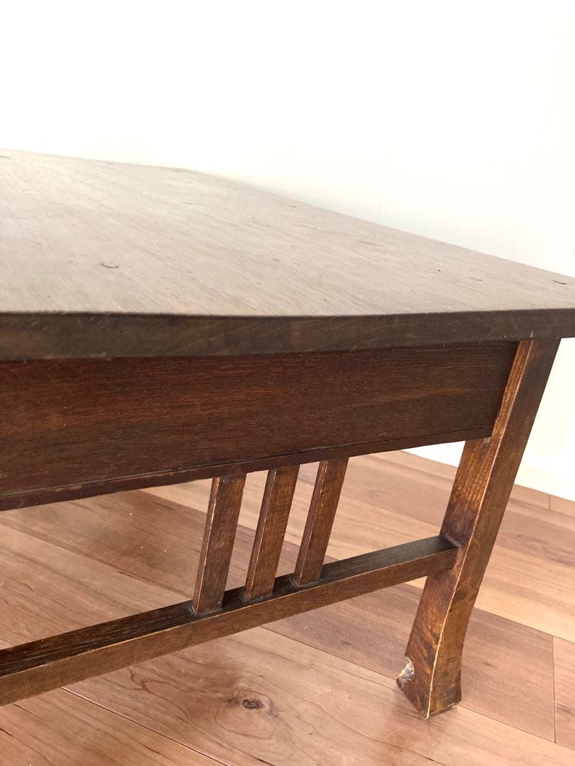 【メンテ済】アンティークの木製文机　ローテーブル　昭和レトロ　テレビ台