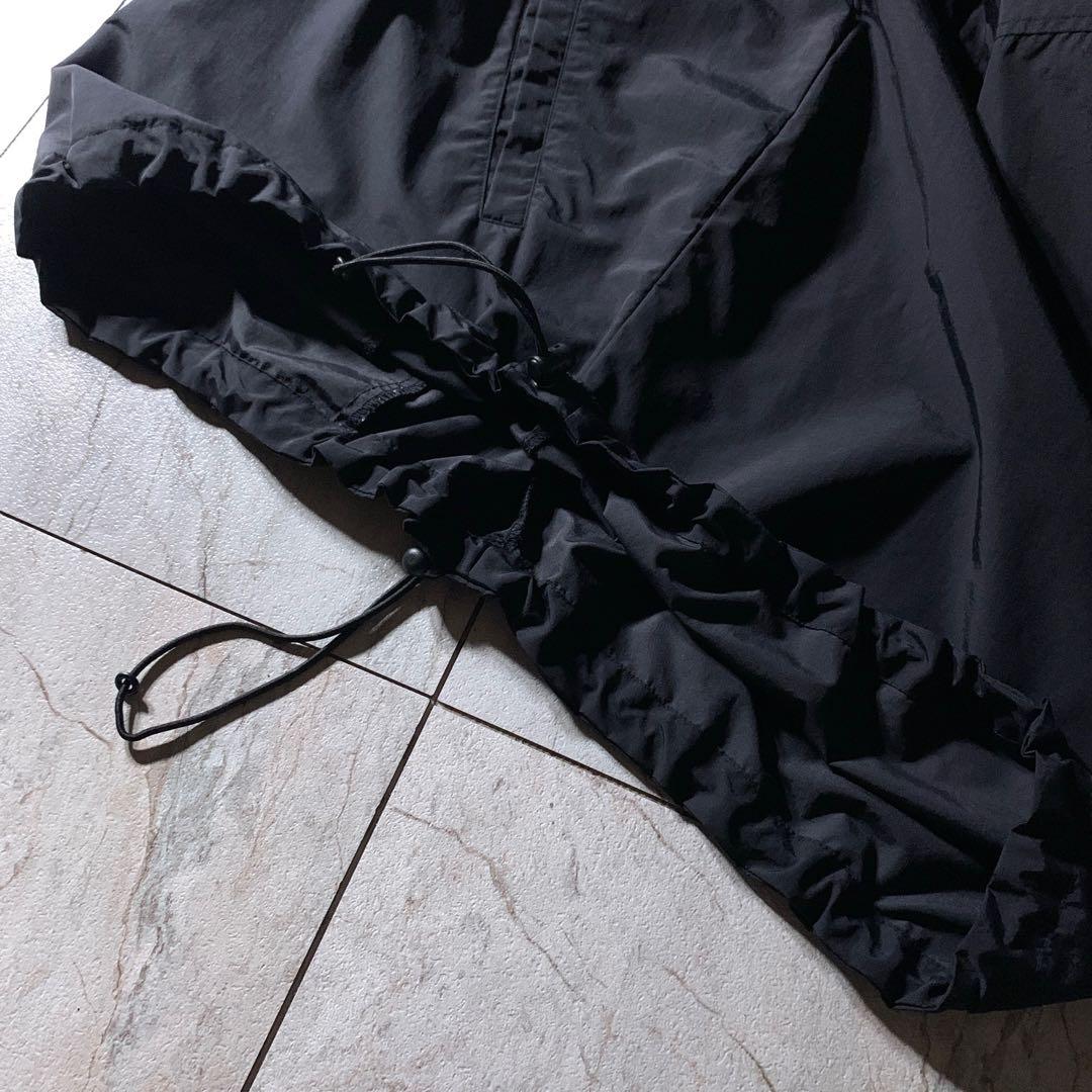 90s 00s WOOLRICH ナイロン アノラックパーカー 黒 ドローコード