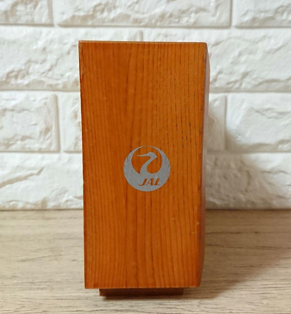 希少✨ JAL 鶴丸ロゴ ワールドタイム 木製置時計 航空会社 ノベルティ現状品