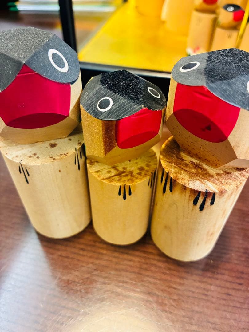 鷽とり　亀戸天神　ガラスケース付き