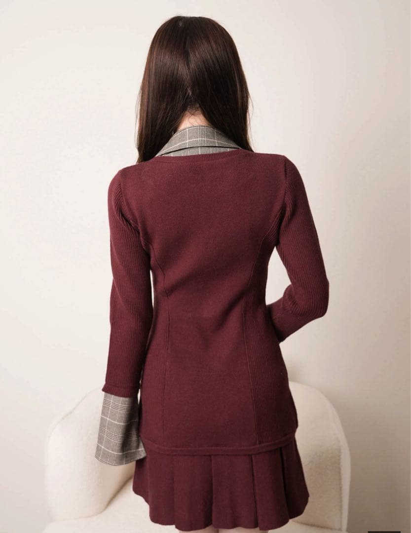 LIP SERVICE フロントZIPニットプリーツワンピース