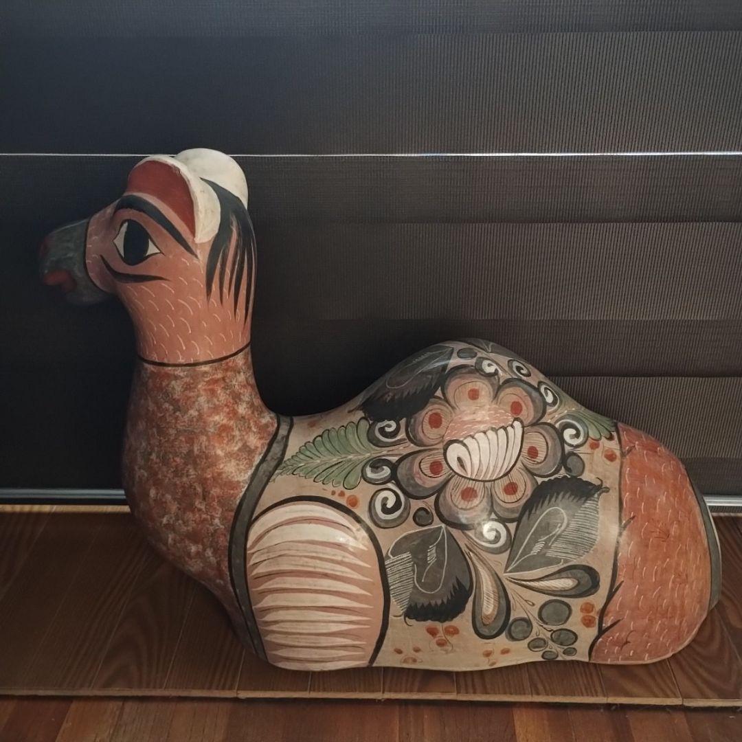 ヴィンテージ メキシコ トナラ焼 ラクダ 陶器 焼物 オブジェ 置物 一点物