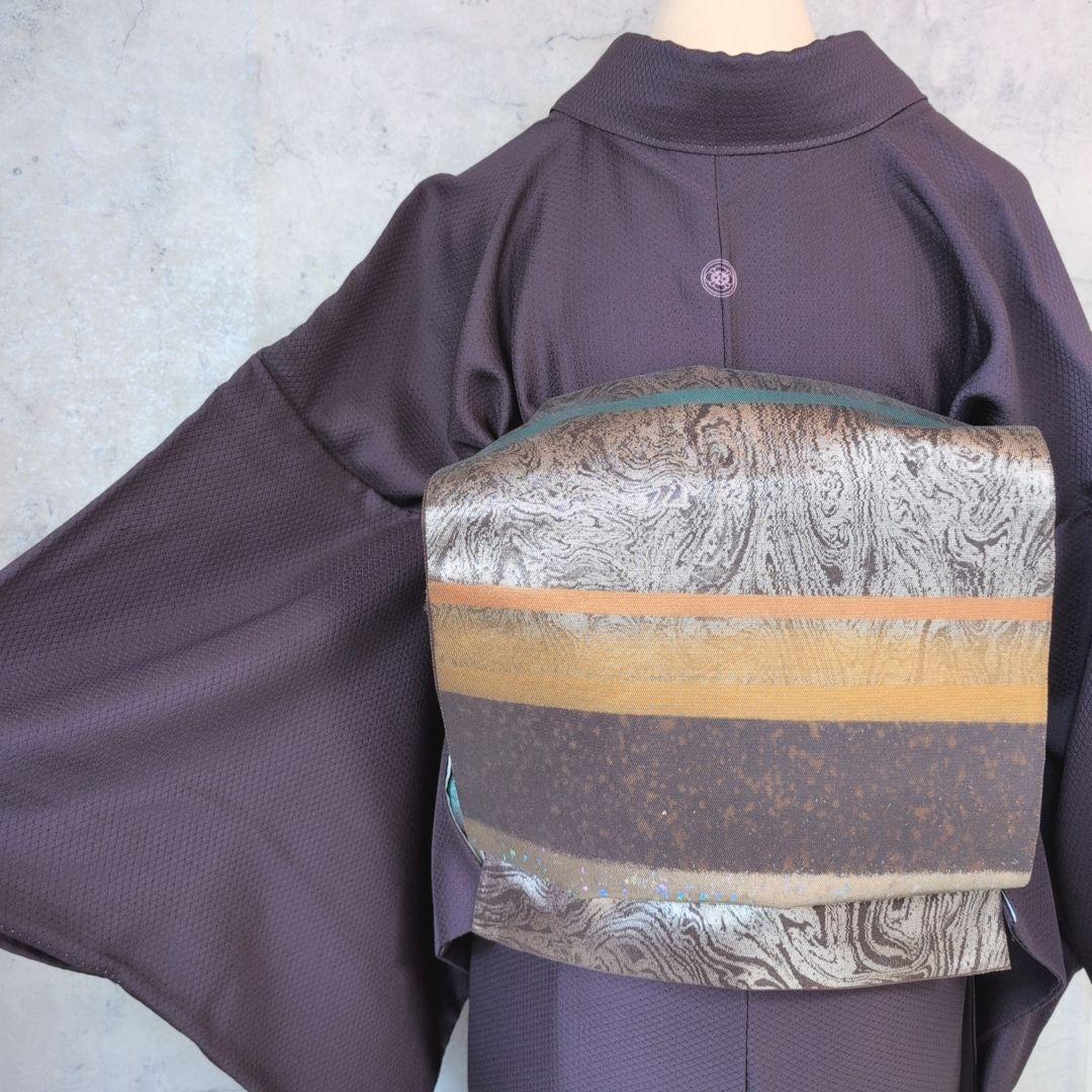 色無地　着物　フルセット　正絹　紫　トールサイズ　D2