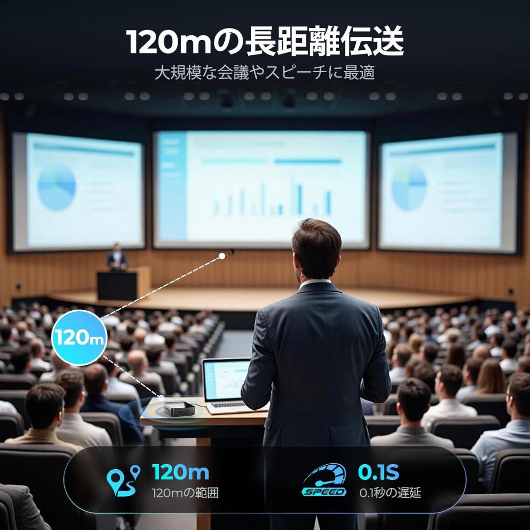 ワイヤレスHDMI送受信機 hdmi 無線 4K 120M安定転送 日本技適認証