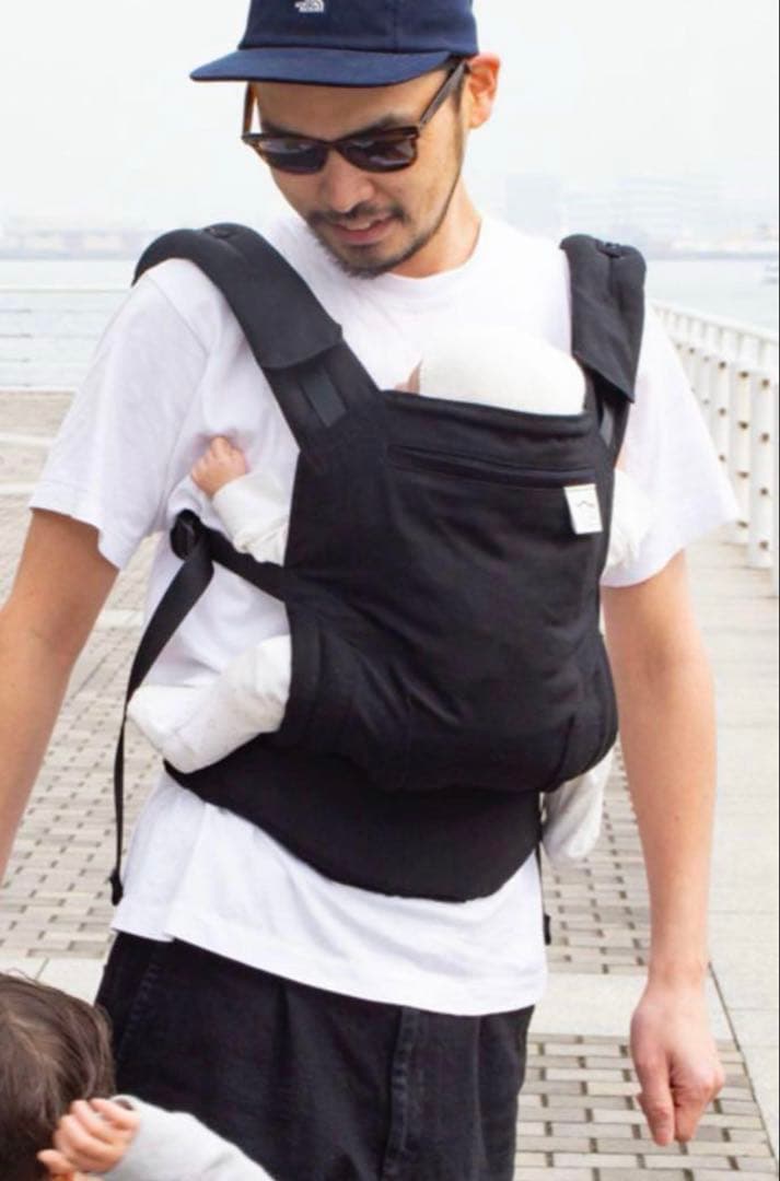 美品【別売りヘッドサポートつき】sun＆beach 抱っこ紐 メッシュ　ブラック