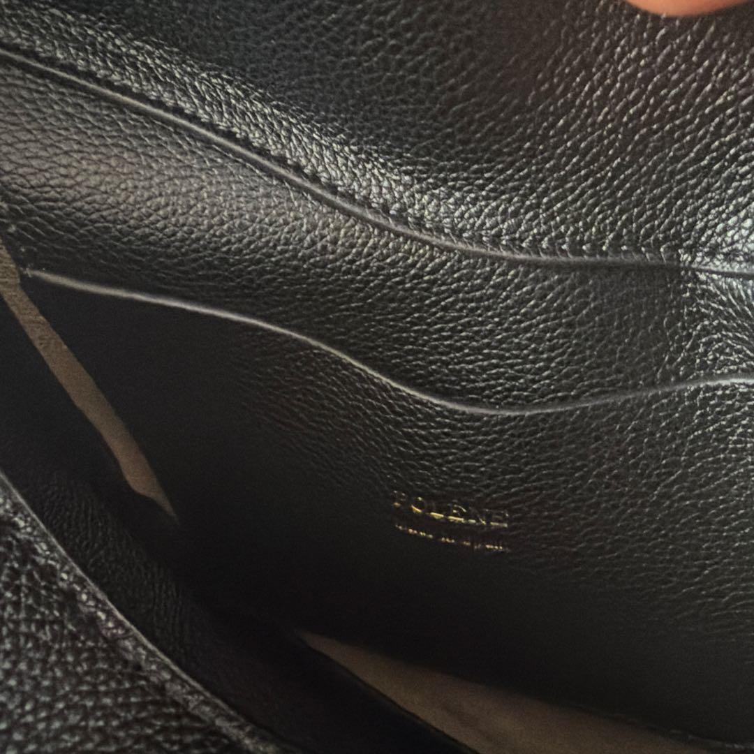 【ポレーヌ 】トンカ ショルダーバッグ レザー ブラック 黒 レディース