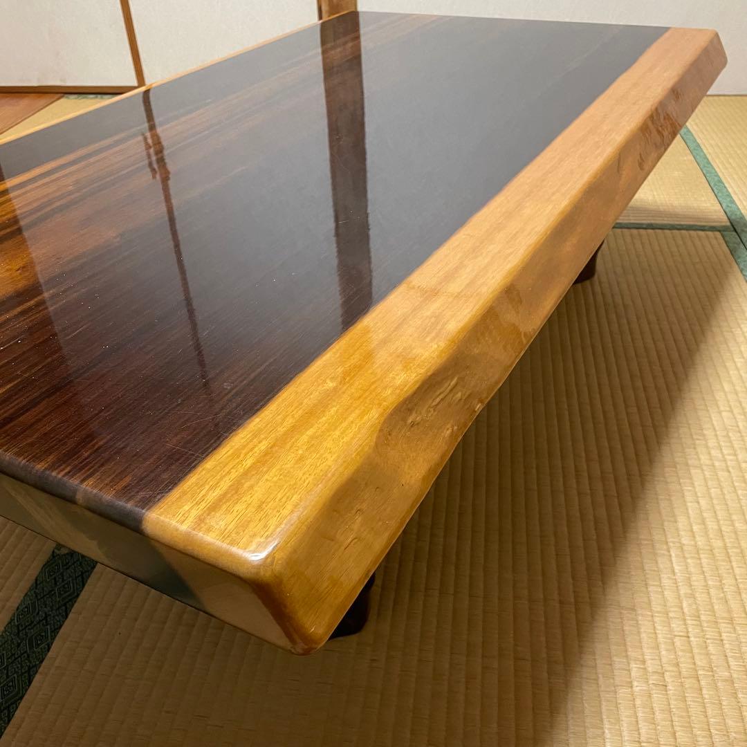 送料込 高級 紅紫檀 一枚板 センターテーブル 鏡面仕上 無垢材 シタン