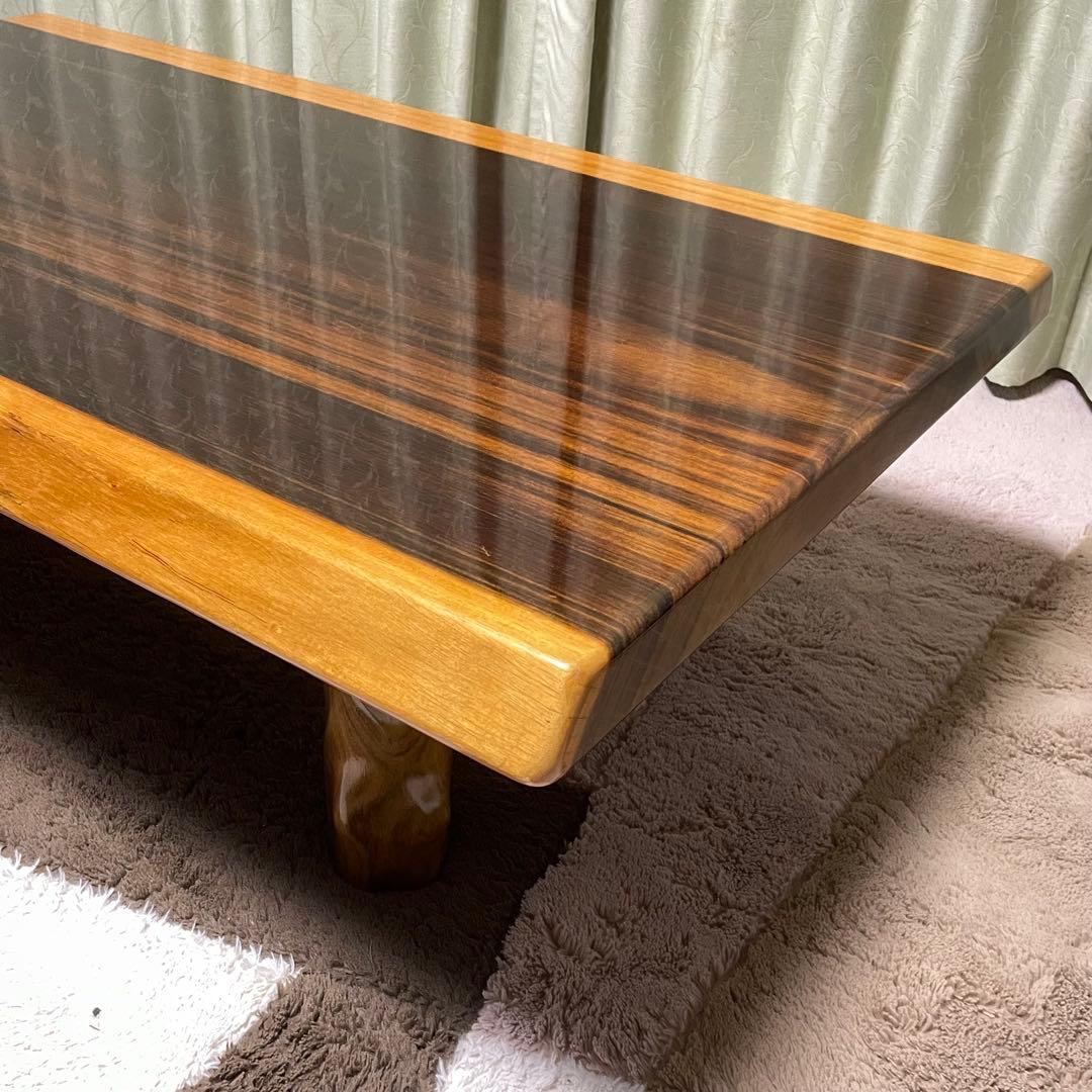 送料込 高級 紅紫檀 一枚板 センターテーブル 鏡面仕上 無垢材 シタン