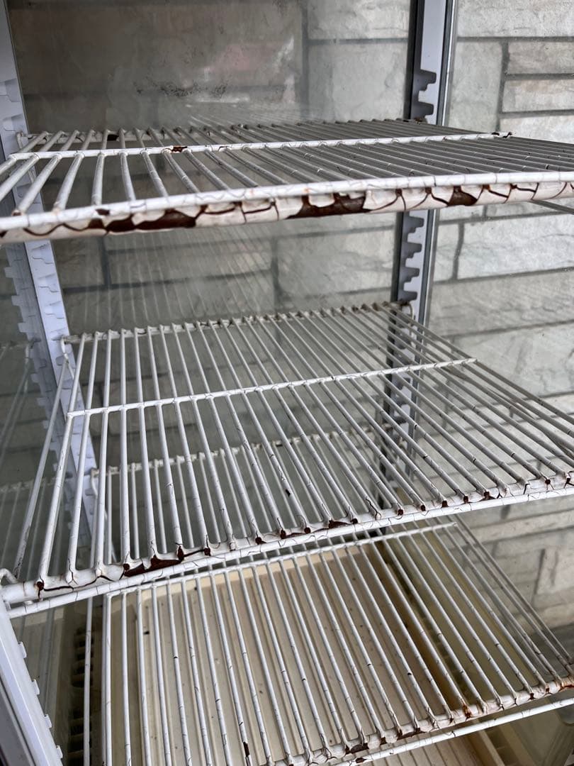 雪印牛乳 4面ガラスショーケース　冷蔵庫 青 3段棚