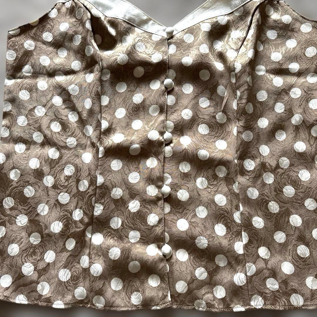 希少 美品 クリスチャンディオール ドット柄ゴールドキャミソール
