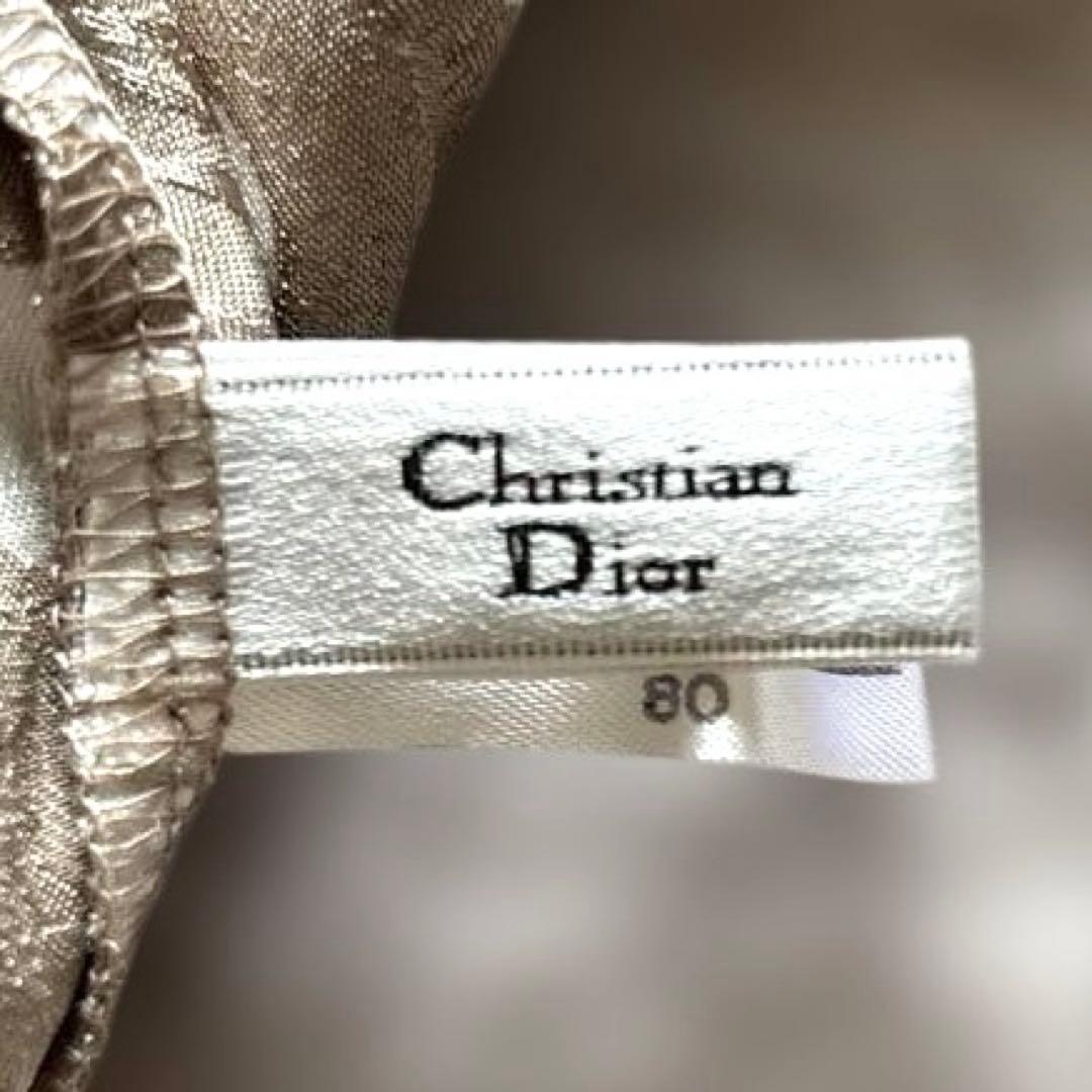 希少 美品 クリスチャンディオール ドット柄ゴールドキャミソール