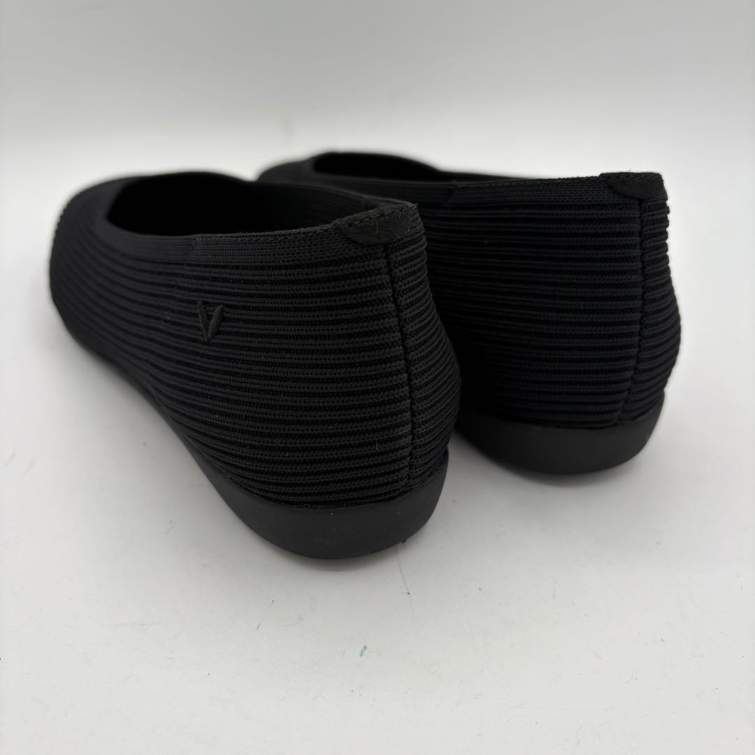 【未使用】ビバイア　【24.5cm】フラットシューズ　スクエア　Vカットブラック