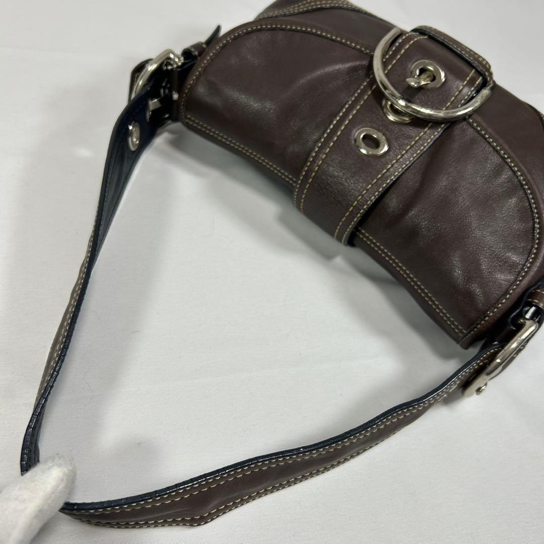 【極美品】コーチ 10188 ソーホー スモールフラップ ワンハンドバッグ 茶