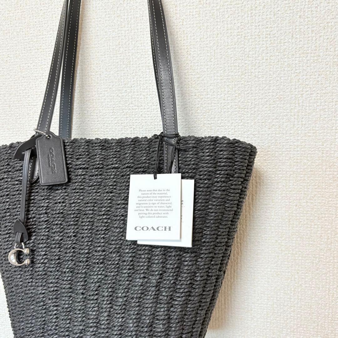 ◆専用◆タグ付◆コーチ COACH かごバッグ トートバッグ 黒 保存袋付き