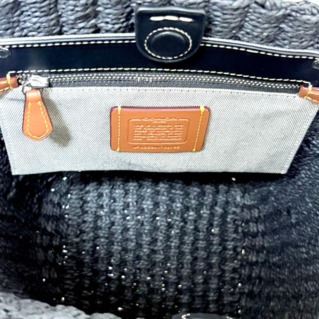 ◆専用◆タグ付◆コーチ COACH かごバッグ トートバッグ 黒 保存袋付き