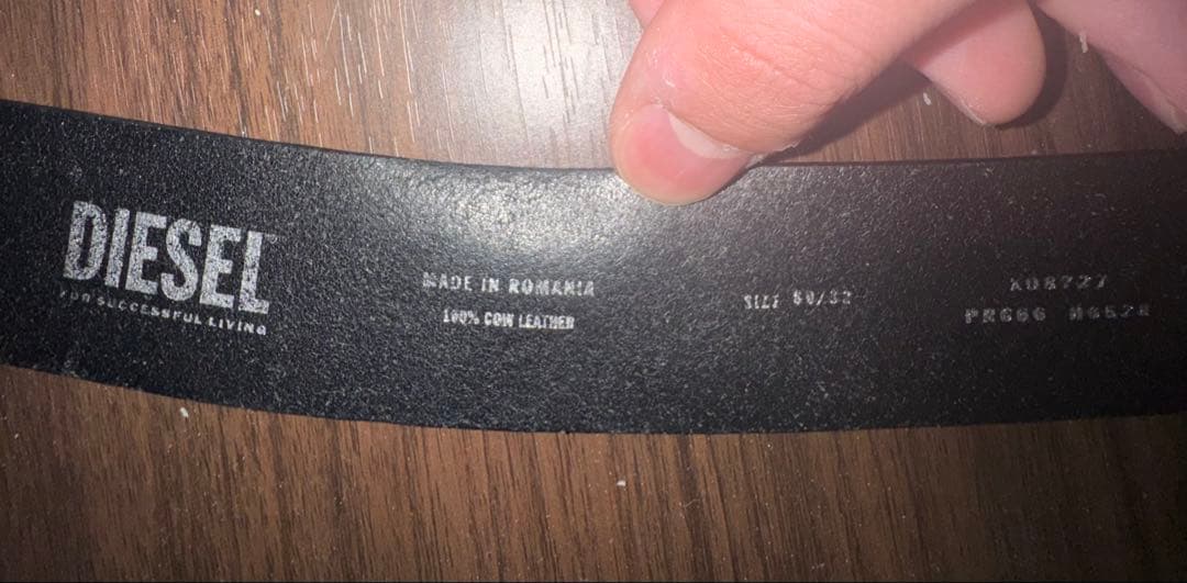 ※【わだー】【DIESEL】B-1dr W ブラックレザーベルト