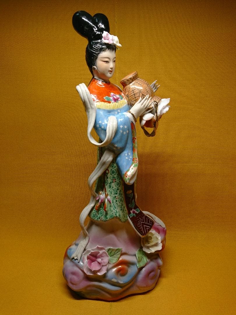【美品】人形　天女　女神　骨董　陶器　置物　インテリア　工芸品　美術品A2626
