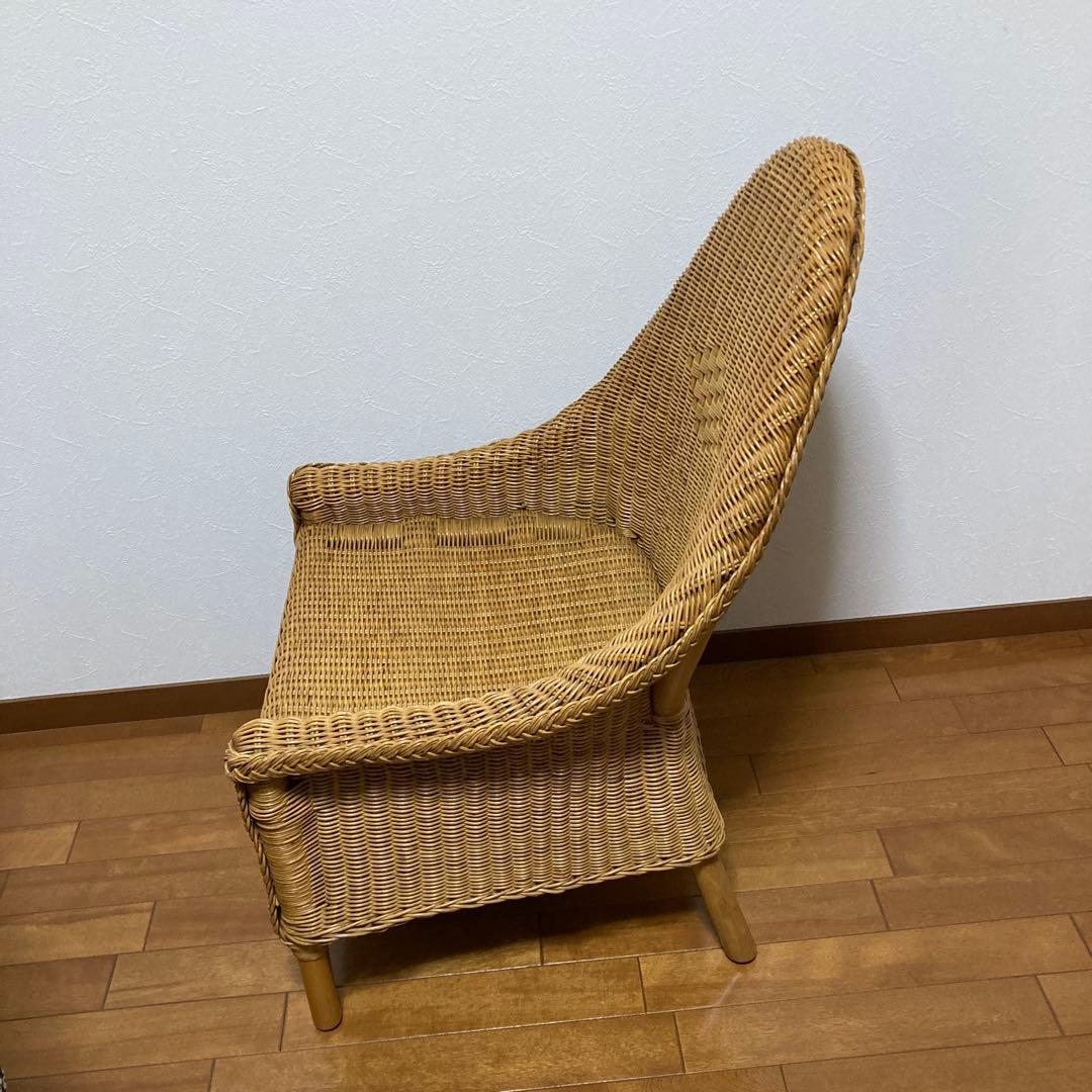 ナチュラル　ラタン　アームチェア　籐製　いす　椅子　ソファ　ハイバック　1人用