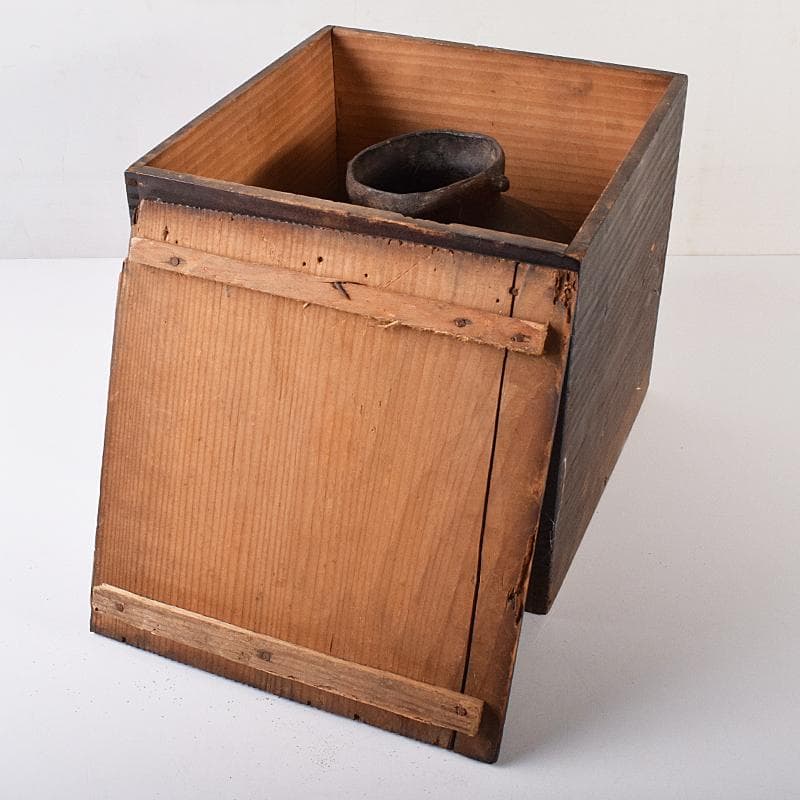 弥生式土器　黒釉　双耳丸瓶　壷　時代箱付　V　R8584B