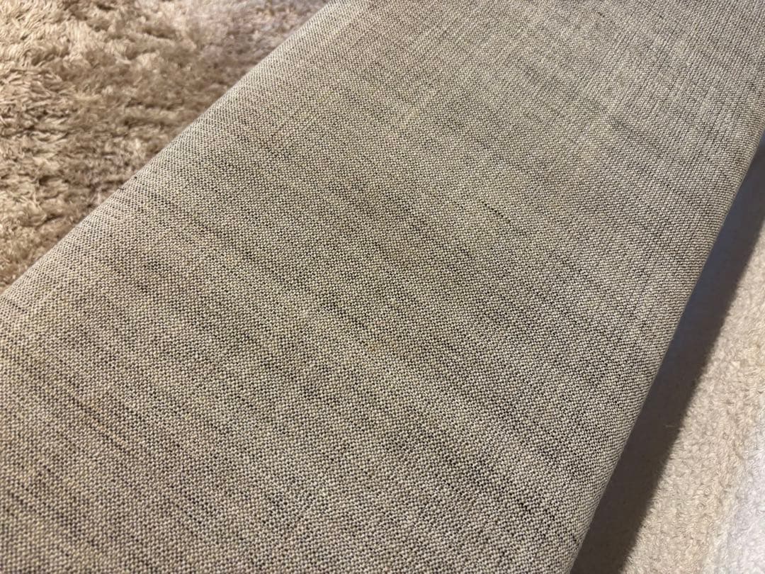 グレージュ　布張り　ロング　オットマン