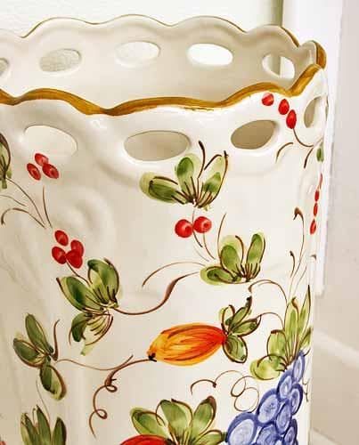 ポルトガル 傘立て 陶器 フルーツ ブドウ ロココ PFA-262FR