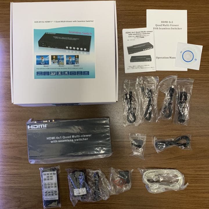 HDMI 4入力切替器(画面分割/入力機器をリモコン操作可)HDS841SL