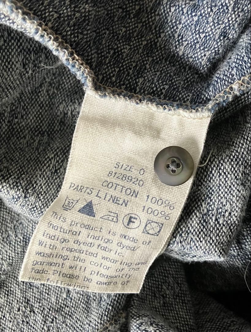 45rpm 綿ブラウス　インディゴ染め