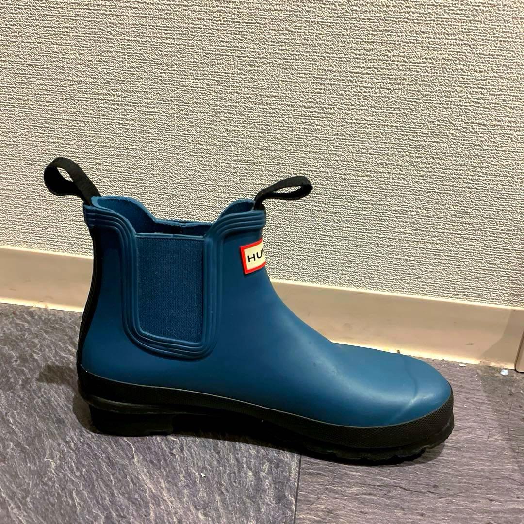 HUNTER/長靴/レインブーツ/ショート/青/24cm/24.5cm/25cm