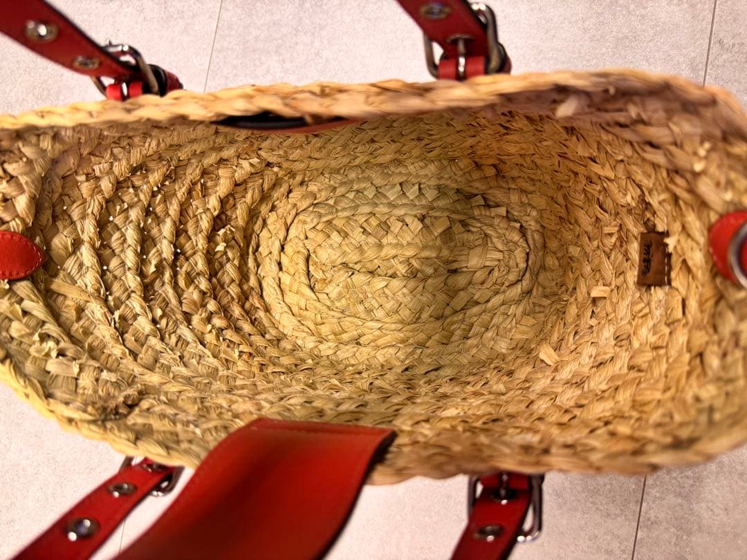 COACH かごバッグ レッド　オレンジ　【値下げ】