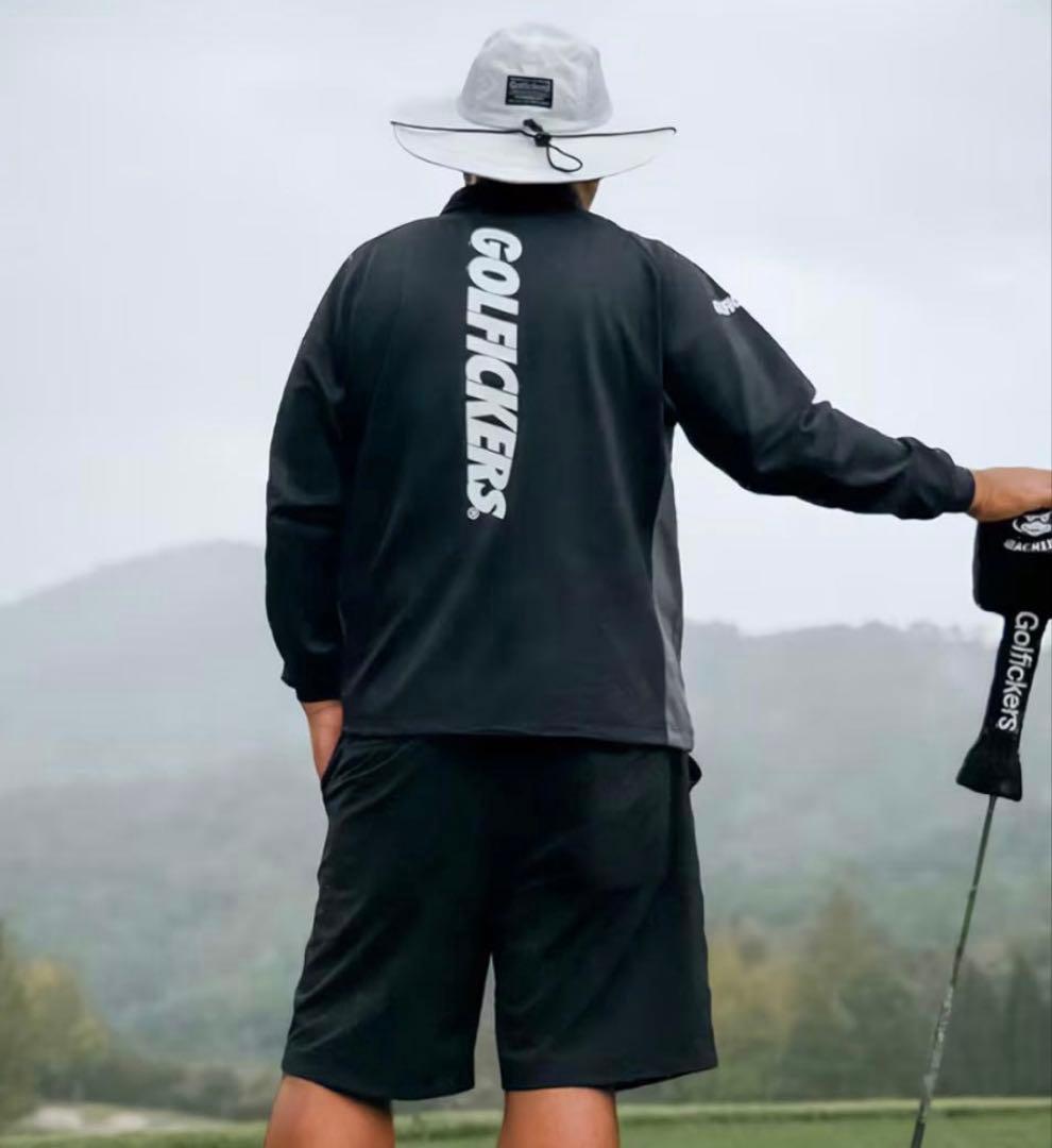新品 golfickers ロングスリーブジップシャツ ブラック