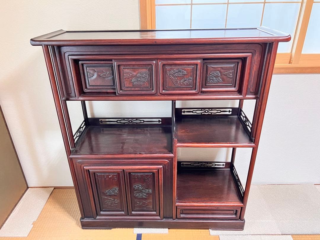 唐木家具 【美品】茶箪笥 ヴィンテージ　飾り棚 アンティーク家具　和家具