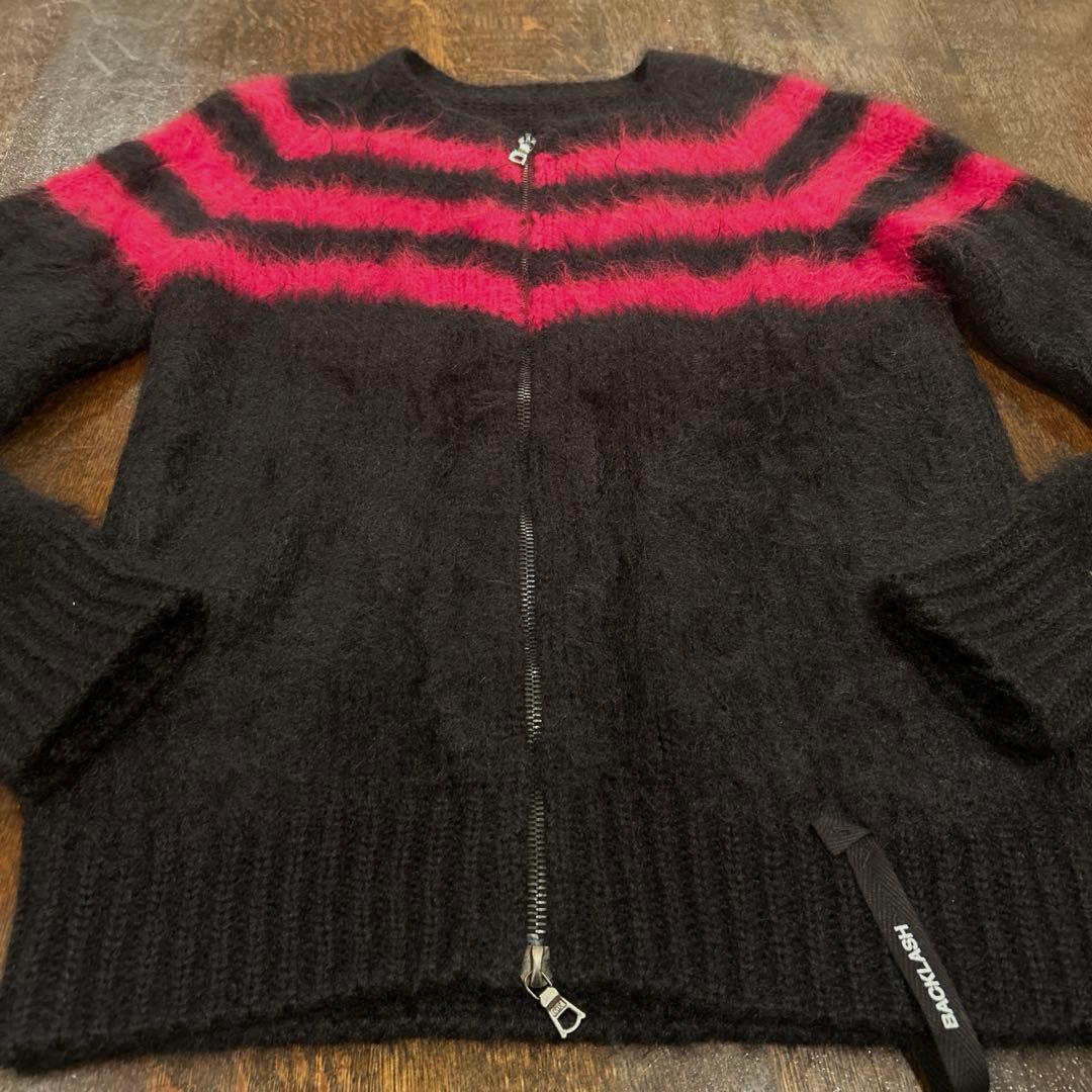 BACKLASH バックラッシュ　モヘアニット　カーディガン　ライダース　ロエン