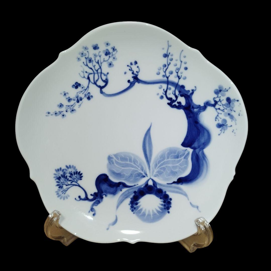 【未使用】Meissen ブルーオーキッド 18.5cmプレート 6枚セット