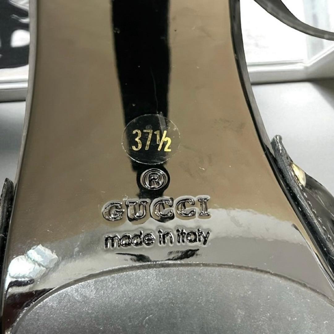 GUCCI ホースビット サンダル　スタッズ　パテントレザー　24.5cm